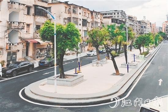 自2021年起，台城街道稳步推进27个老旧小区升级改造。图为改造后的平湖路小区。